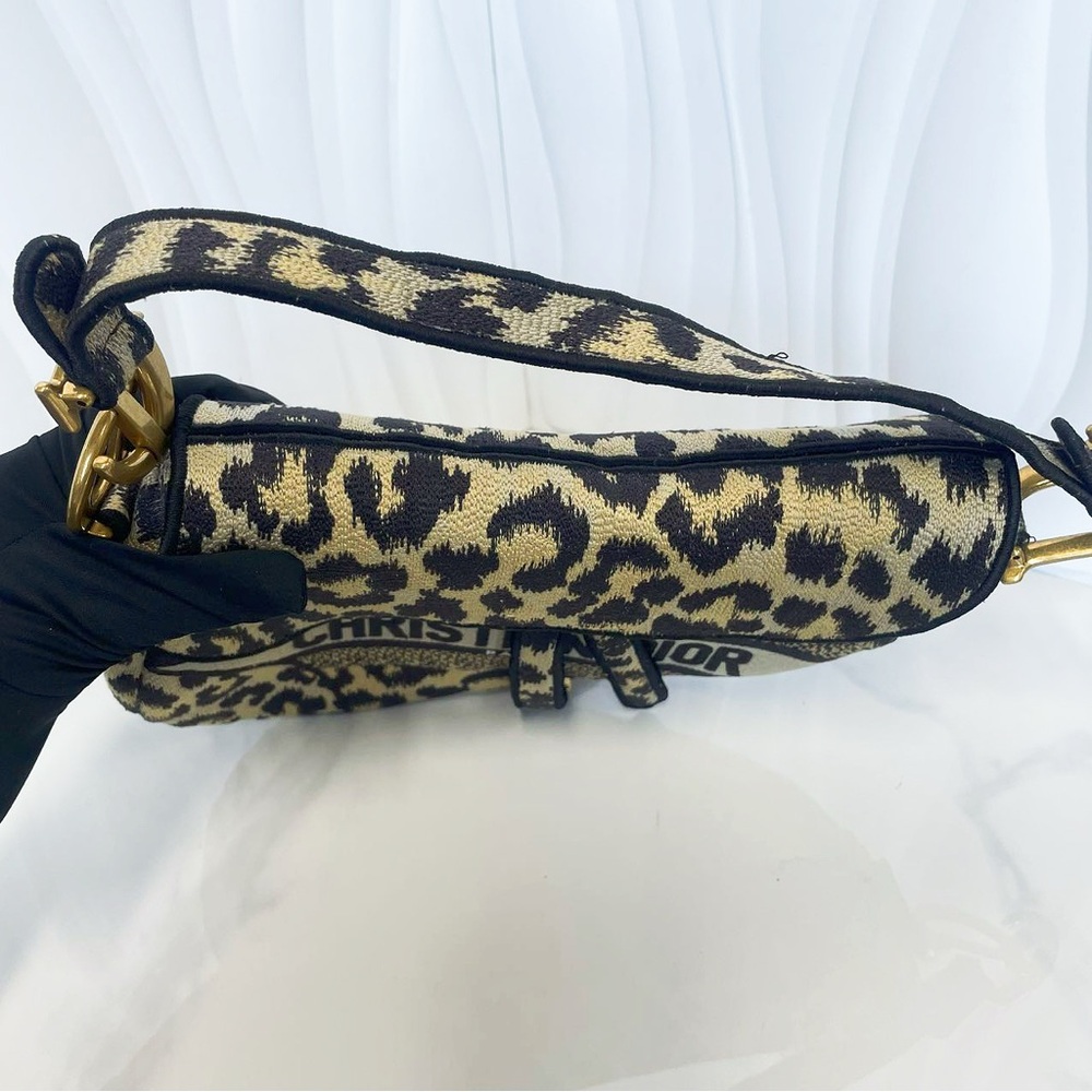 Dior Leopard Multicolor Mizza Embroidery Saddle Bag - Picture 3 of 11